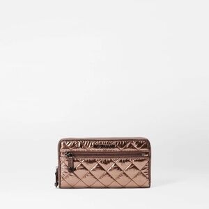 MZ WALLACE Copper Metallic Lacquer Crosby Long Wallet